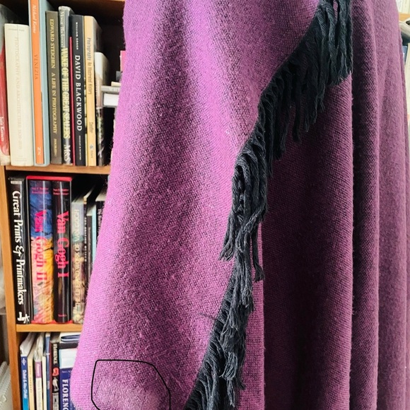 Sweeping Black and Purple Women's Shawl - Picture 6 of 9